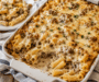 Creamy Beef Alfredo Ziti Casserole