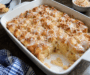 Easy Coconut Cream Bread Pudding with Coconut Glaze